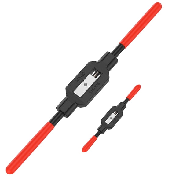 Pluokvzr 2pcs Adjustable Tap Wrench Steel Tap Handle Tool Ratcheting Tap Handle Reamer Hand Tapping Tool Thread Tap Holder for 1/4 Inch -3/4 Inch 1/16 Inch-1/4 Inch