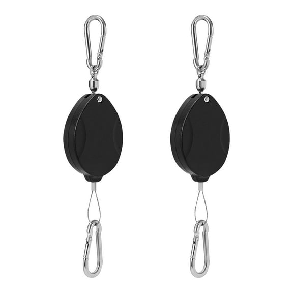 Pluokvzr 2pcs Retractable Plant Pulley Heavy Duty Plant Hanger Auto Lock Plant Pulley Set Compact Plant Pulley Hanger Multifunctional Plant Hook Pulley for Garden Baskets Pots Birds Feeder