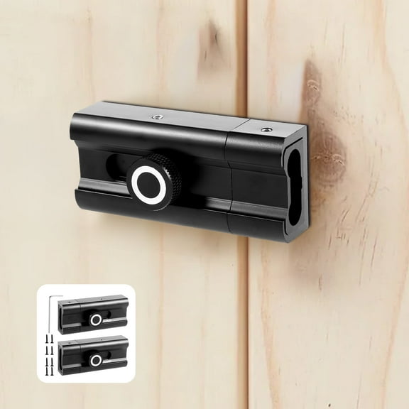 Pluokvzr 2pcs Slide Lock Security Slide Latch Lock Aluminium Alloy Barrel Bolt Latch Keyless Sliding Door Lock with 8 Screws and Luminous Button Multifunction Slide Latch Locks for Bedroom Barn