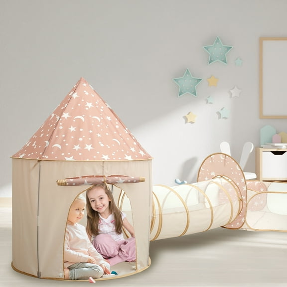Pluokvzr 3pcs Collapsible Kids Play Tent with Tunnel for Baby Toddlers Comfortable Kids Play Tent with Ball Pit Multipurpose Pop up Play Tent for Kindergarten Picnic Party