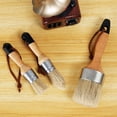 thumbnail image 1 of Pluokvzr 3pcs Wax Paint Brush Set Reusable Furniture Chalk Paint Brushes with Natural Bristles Wooden Handle Use with All Paints for Painting or Waxing Home Decor DIY Art Crafts, 1 of 12