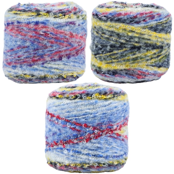 Pluokvzr 3pcs Yarn Soft Multicolored Yarn DIY Crocheting Yarn Skin Friendly Craft Yarn Multifunctional Knitting Yard for Crocheting Knitting Making Craft