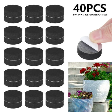 Fznkrag 40 PCS Invisible Pot Feet Pots and Flowers Rubber Risers for Pots Solid Rubber Pots Risers Pot Lifters for Indoor or Outdoor Planters