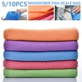 thumbnail image 1 of Fznkrag 5/10X Fish Scale Microfiber Polishing kitchen Car Cleaning Cloth Towel Absorbable Cleaning Cloth Reusable Towels Lint Rags, 1 of 8