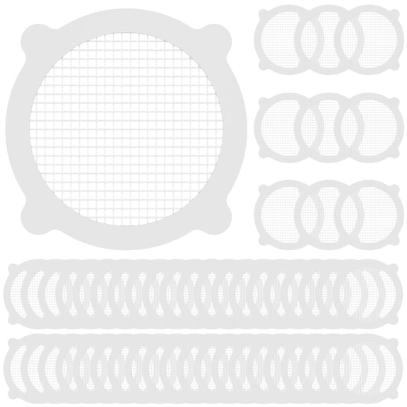 Pluokvzr 50pcs Glass Fiber Hair Drainage Stickers for Bathroom Toilet Self Adhesive Floor Drain Stickers Easy to Use Drain Hair Catcher Stickers for Metal Tile Plastic Surface