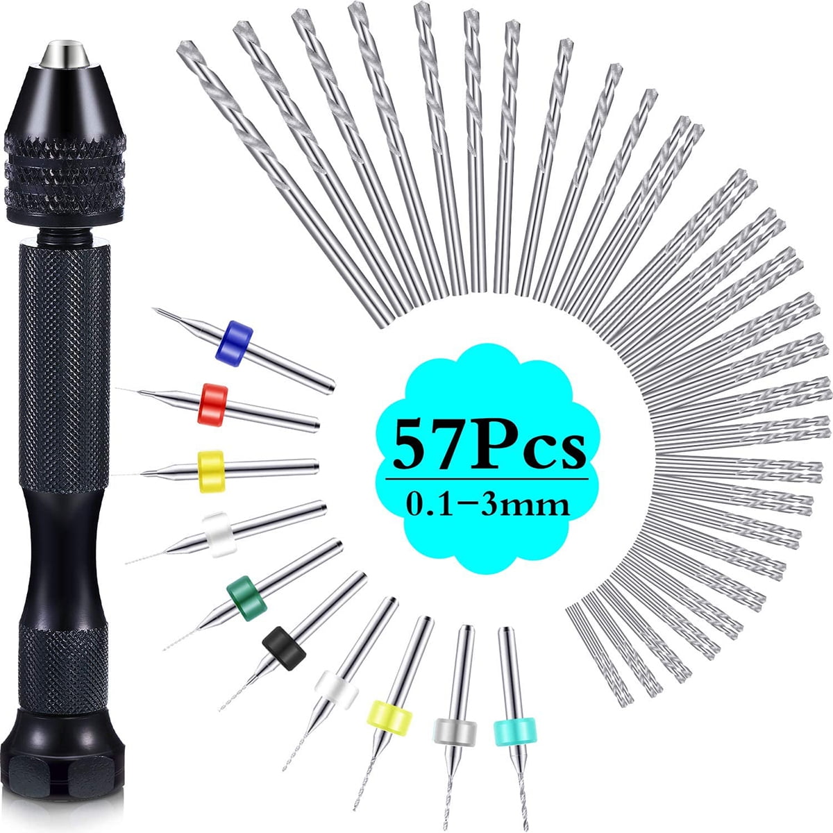 Ggnaxivs Hand Drill Bits Set 31Pcs Hand Drill Set Precision Pin Vise Micro-Mini Twist Drill Bits For Metal Wood, Delicate Manual Work, Electronic - View #10