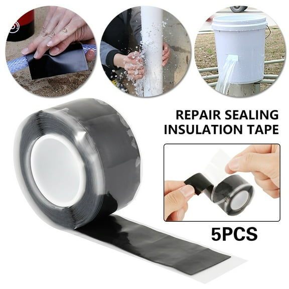 Tzgsonp 5Pcs Super Strong Silicone Waterproof Tape Stop Leaks Seal Repair Tape Professional Self Fix Tape Adhesive Tape Repair Sealing Insulation Tape