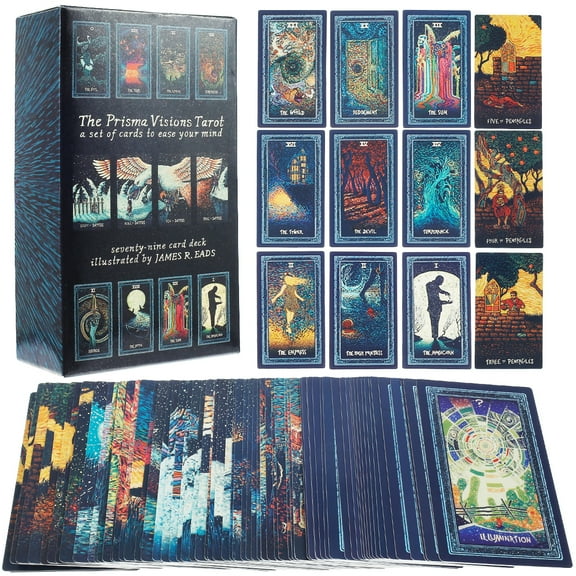 Fznkrag 78pcs Prism Tarots Copper Paperboard Tarot Cards with Exquisite Printed Tarot Cards Deck Vintage Telling Divination Tarot Decks for Advanced Players Beginners Gift