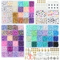 thumbnail image 1 of Pluokvzr 8750pcs Clay Beads Bracelet Making Kit Pretty Friendship Bracelet Kit Seed Beads DIY Craft Kit Cute Clay Beads Kit Jewelry Making Birthday Crafts Gift for Girls, 1 of 12