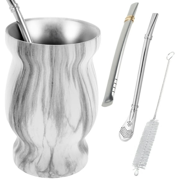 Tzgsonp 8oz Yerba Mate Cup Stainless Steel Mate Tea Cup Insulated Yerba Mate Teacup Coffee Water Cup