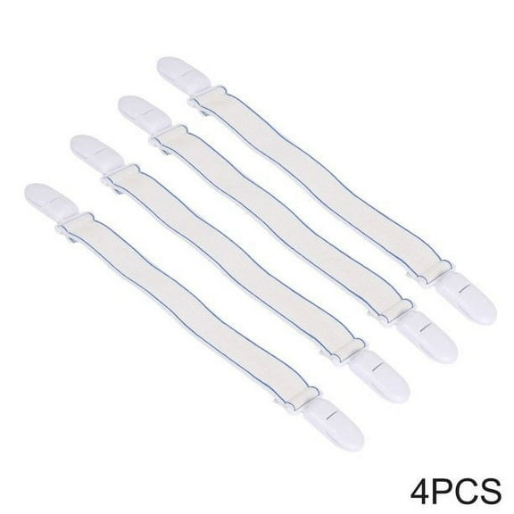 Fznkrag Adjustable Bed Sheet Holder Straps,Non-Slip Elastic Mattress Corner Clips with Brake Chain Hook