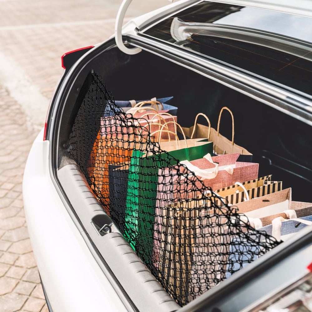 Willstar Adjustable Elastic Universal Car Trunk Cargo Mesh Net Storage Bag Organizer Hiking Camping SUV Rear Interior Accessories Walmart