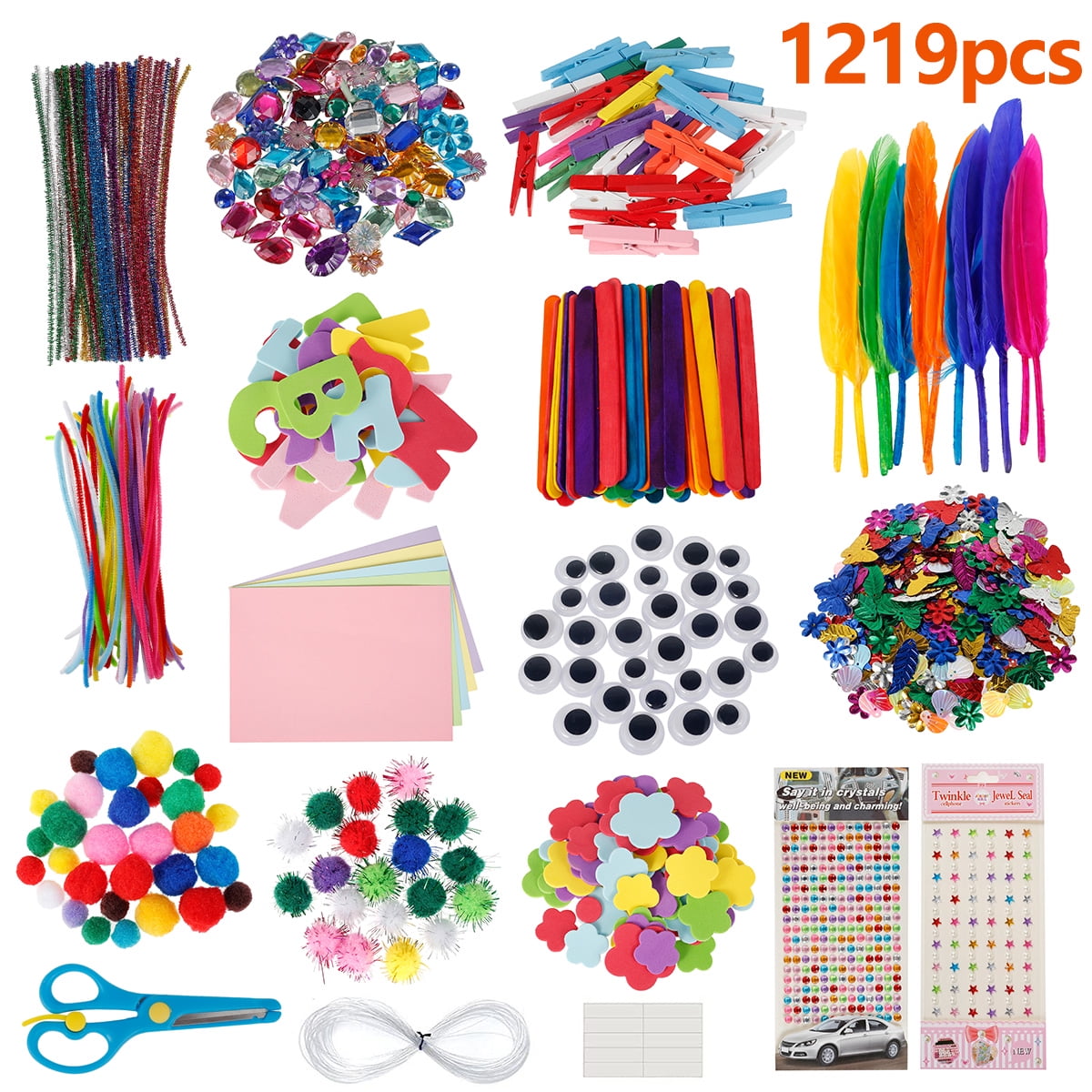 Pluokvzr Arts and Crafts Supplies Set for Kids DIY Craft Box for 