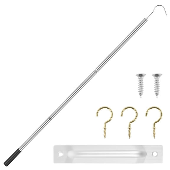 Pluokvzr Attic Ladder Pull Down Hook Stainless Steel Attic Pull Down Hook Parts Efficient Convenient Attic Ladder Pull Kit Fast Assembly Attic Ladder Pull Down Hook Suitable for Loft