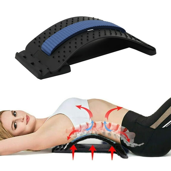 Fznkrag Back Massager Stretcher Fitness Stretcher Lumbar Support Spine Relief Pain Chiropractic