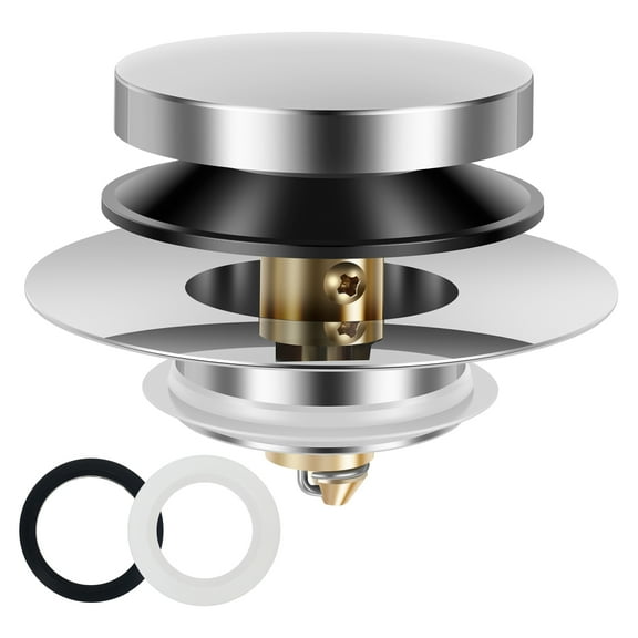 Pluokvzr Bathroom Sink Stopper Pop Up Sink Drain Strainer Copper Pop Up Sink Drain Stopper Practical Sink Drain Filter Bathtub Drain Plug Easy to Install for Drainage Holes 1.5 to 1.72 Feet