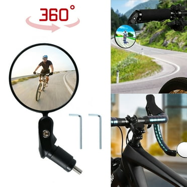 Pluokvzr Bike Mirrors, Adjustable Bicycle Rear View Mirrors Replaceable Bike Mirror Handlebar Rear View Mirror, 1 PC