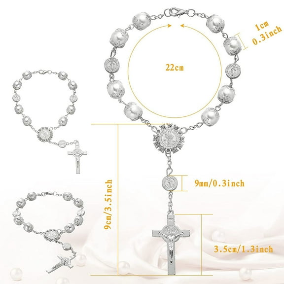 Car Hanging Charm Bling Car Rear View Mirror Hanging Ornament Retro Imitation Pearl Cross Hanging Decoration Auto Interior Hanging