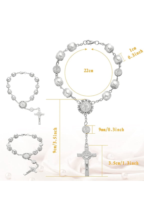 Car Hanging Charm Bling Car Rear View Mirror Hanging Ornament Retro Imitation Pearl Cross Hanging Decoration Auto Interior Hanging