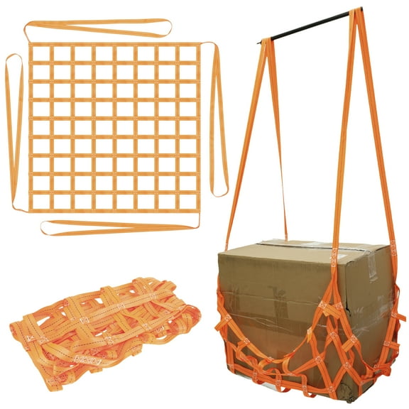 Pluokvzr Cargo Hoisting Nets 1x1M Polyester Sling Hoisting Net 300 KG High Load Capacity Cargo Hanging Net Wear Resistance Square Mesh Cargo Hoisting Nets for Loading and Unloading Cargo
