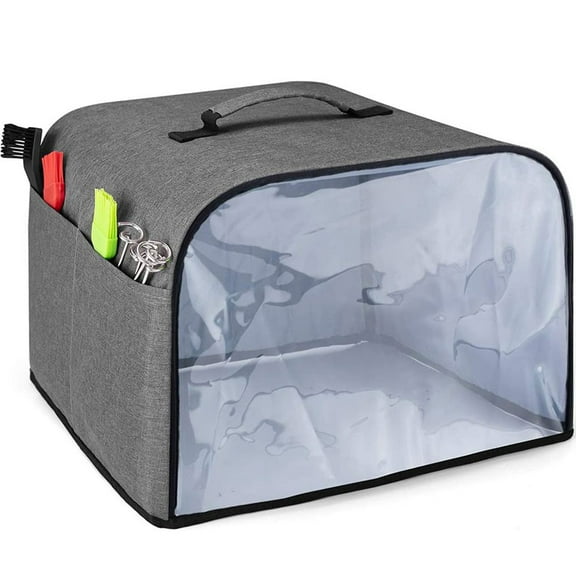 Pluokvzr Dust Cover Compatible with Ninja Foodi Grill AG301 AG302 AG400 Air Fryer Cover with Storage Pockets Waterproof Clear Front Panel Dust Cover Household Grill Dust Cover