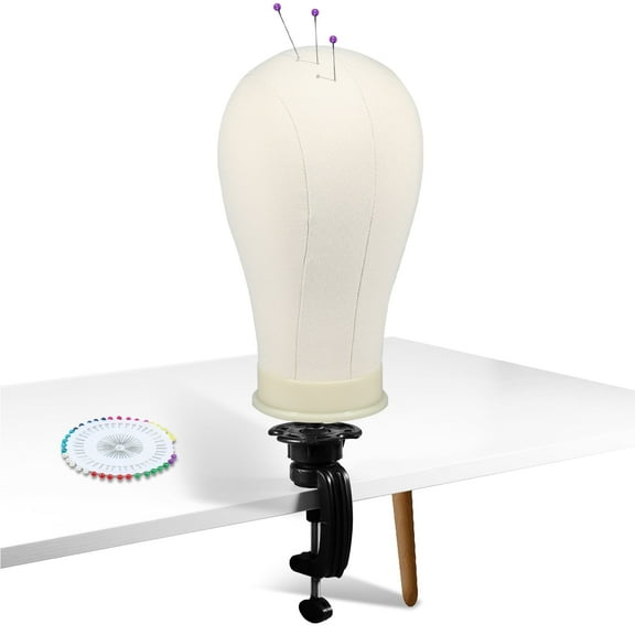 Pluokvzr Enduring Head Wig for Styling Sturdy Wig Styling Stand Multipurpose Wig Making Kit Easy to Use Head Wig Easy to Stall Wig Styling Stand for Cosplay Making Wigs Display