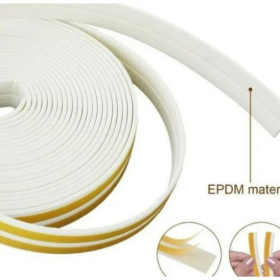 Fznkrag Foam Seal Tape Door Weather Stripping Self Adhesive Foam Weatherproof Door Window Insulation Seal Strip (19.68ft x 2 Rolls)