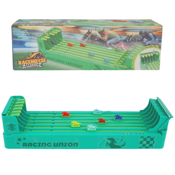 Pluokvzr Horse Racing Game Fun Horse Race Board Game Relaxing Horse Running Game Safe Horse Racing Table Game with 6 Horses Game for Family Party Entertainment