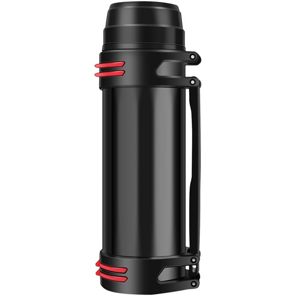 Pluokvzr Insulated Water Bottle 1L Large Capacity Stainless Steel BPA Free Vacuum Flask Leak-proof Portable Insulated Cup Hot and Cold Water Mug for Travel Sport Home Office