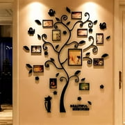 Family Tree Wall Decals DIY Adhesive Wall Stickers 3D Picture Frames Decor for Home Living Room