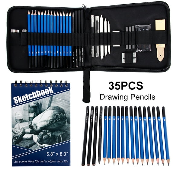 Tzgsonp Professional 35pcs Sketching Drawing cils Set Art cil Kit Graphite Charcoal Artist Drawing Set