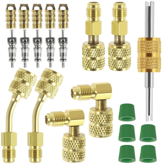 Grusce R410 Adapter Kit Metal Mini Split Vacuum Pump Set Sturdy R410 Converter Connector Durable 1/4SAE to