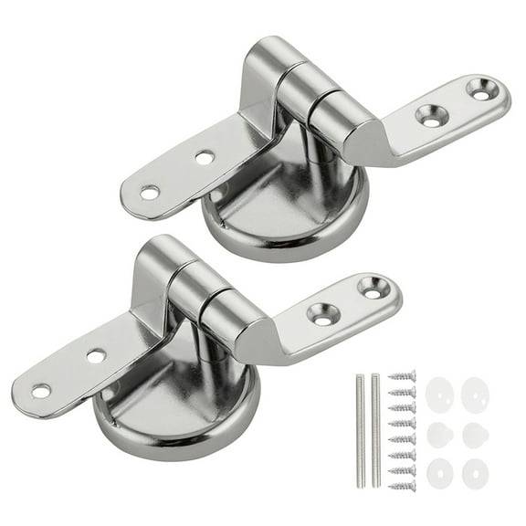Fznkrag Replacement Chrome Toilet Seat Hinges Set Pair With Fittings Uniersal Mountings US