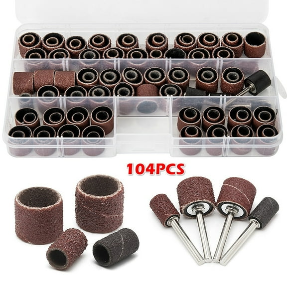Fznkrag Sanding Drum Kit,104/252/307PCS Sandpaper Bands Sleeves Woodworking Craft Polishing Kit