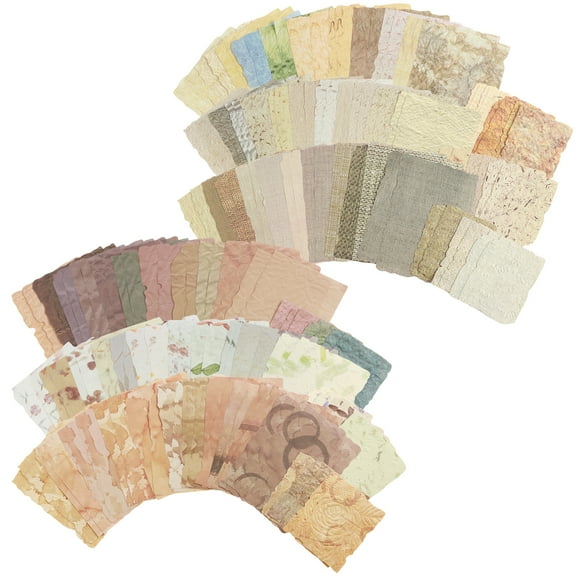 Pluokvzr Scrapbook Paper Embossed Textured Paper 168 Sheets Cuttable Distressed Craft Paper Aesthetic 6 Styles DIY Album Paper for Scrapbooking Diary Journal Supplies Collage Card Embellishment