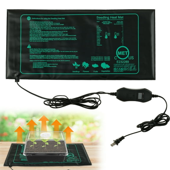 Pluokvzr Seedling Heat Mat with Remote Control IPX4 Waterproof Plant Heating Mat Flexible Seed Heating Mat 21W Multipurpose Hydroponic Heating Pad for Indoor Gardening Greenhouse