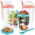 thumbnail image 1 of Fznkrag Set of 4 Breakfast On the Go Cups, Take and Go Yogurt Cup with Topping Cereal or Oatmeal Container, 1 of 9