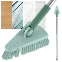 Pluokvzr Shower Cleaning Brush Triangle Floor Brush with Flexible Brush Head Powerful Shower Cleaning Scrubber with Long Handle Reusable Sturdy Cleaning Brush for Bathroom Bathtub Toilet Floor