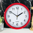 thumbnail image 1 of Silent Wall Clock Silent Round Wall Clock 8 Inch Battery Powered Wall Clock for Living Room Home Bedroom Kitchen Red, 1 of 7