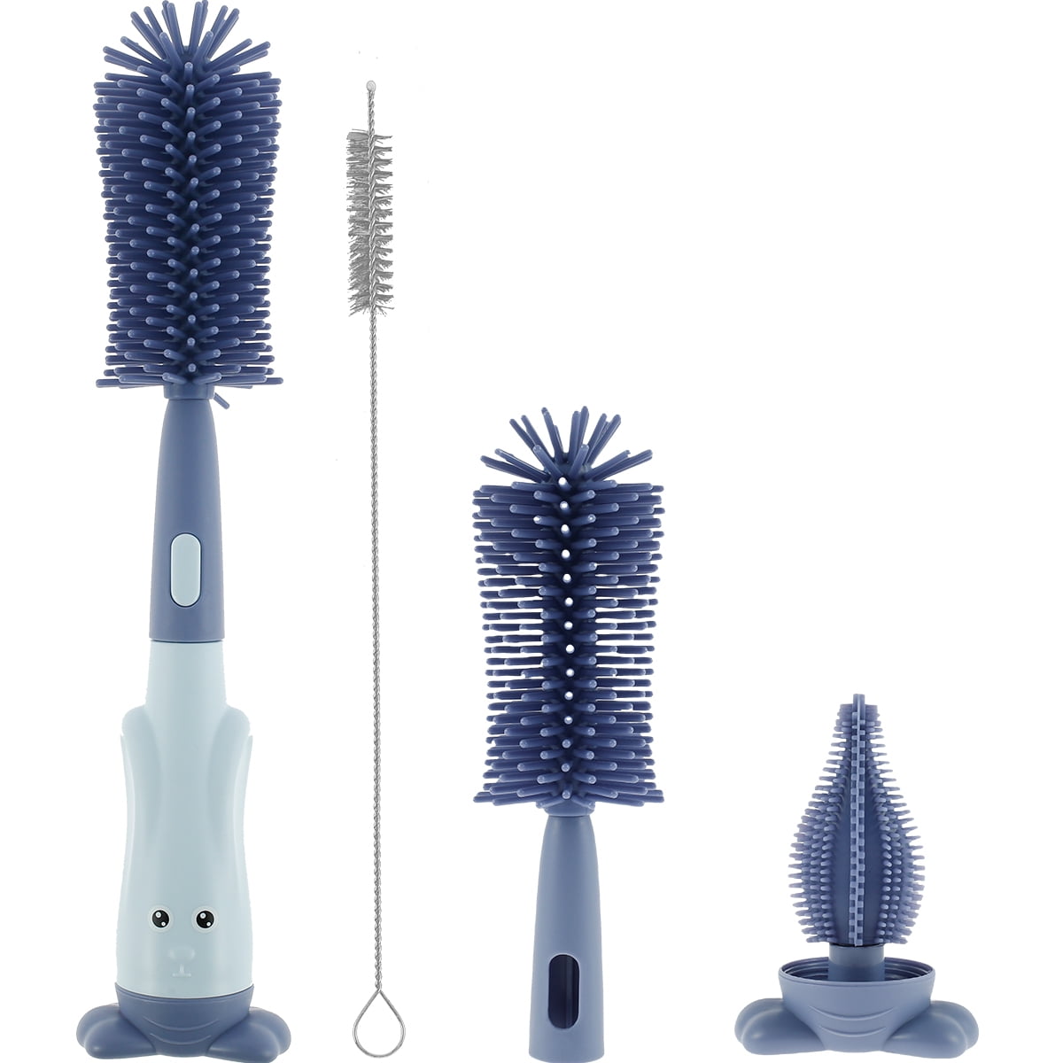 Ubbi – Set De Brosses Pour Biberons Avec Ventouse Et Brosse Tétine Intégrée – Nylon Doux, Lavable Au Lave-vaisselle, Design Moderne Gris - 2