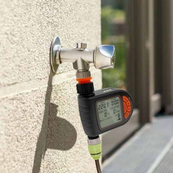 Pluokvzr Sprinkler Timer Programmable Water Timer with Rain Delay/Manual/Automatic Watering System Digital Irrigation Timer Outdoor Water Timer for Garden Hose