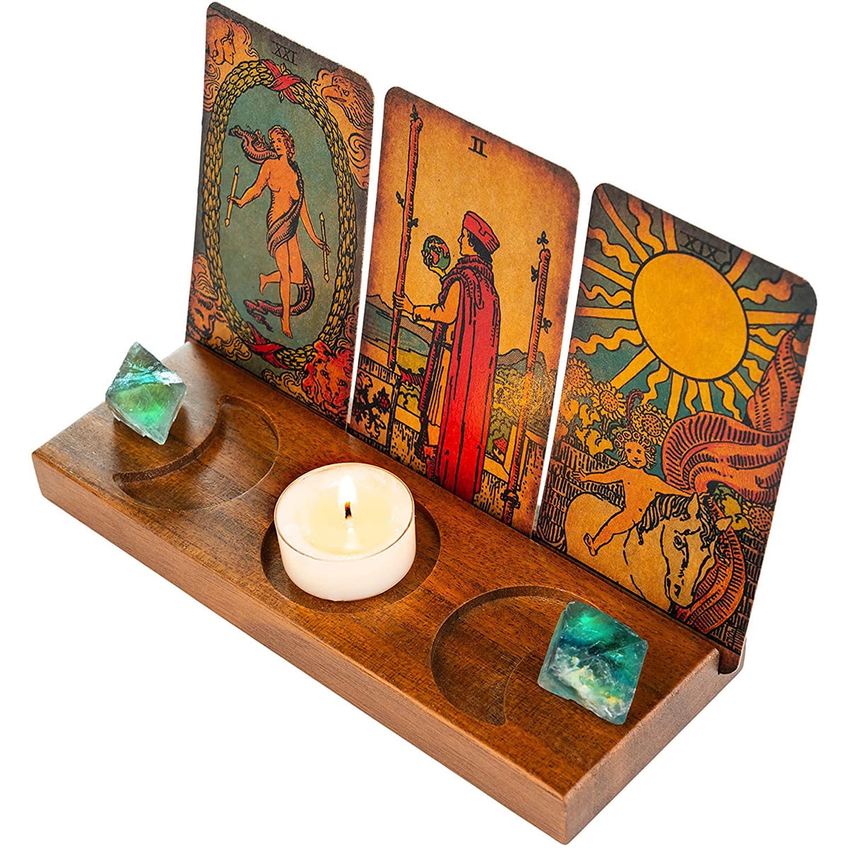 Curawood Tarot Card Holder Stand - Display Your Daily Card Draw - 8.9 Cm Small Tarot Card Stand - Witchcraft Supplies, Tarot Accessories, Witchy
