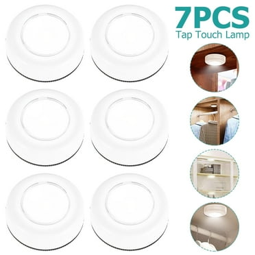 Pluokvzr Under Cabinet Lights 7Pcs Closet Light LED Tap Night Light for Home Cabinet,White,2.65inch