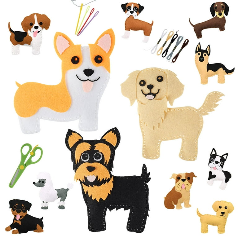 FznkragSewing Felt Toys DIY Sewing Animal Craft Kit Dog Series