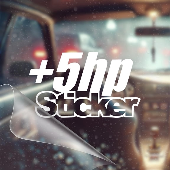 Plus 5 Horsepower - JDM Car Vinyl Decal Bumper Sticker for Car, Wall, Window, Vehicle, Weather Resistant