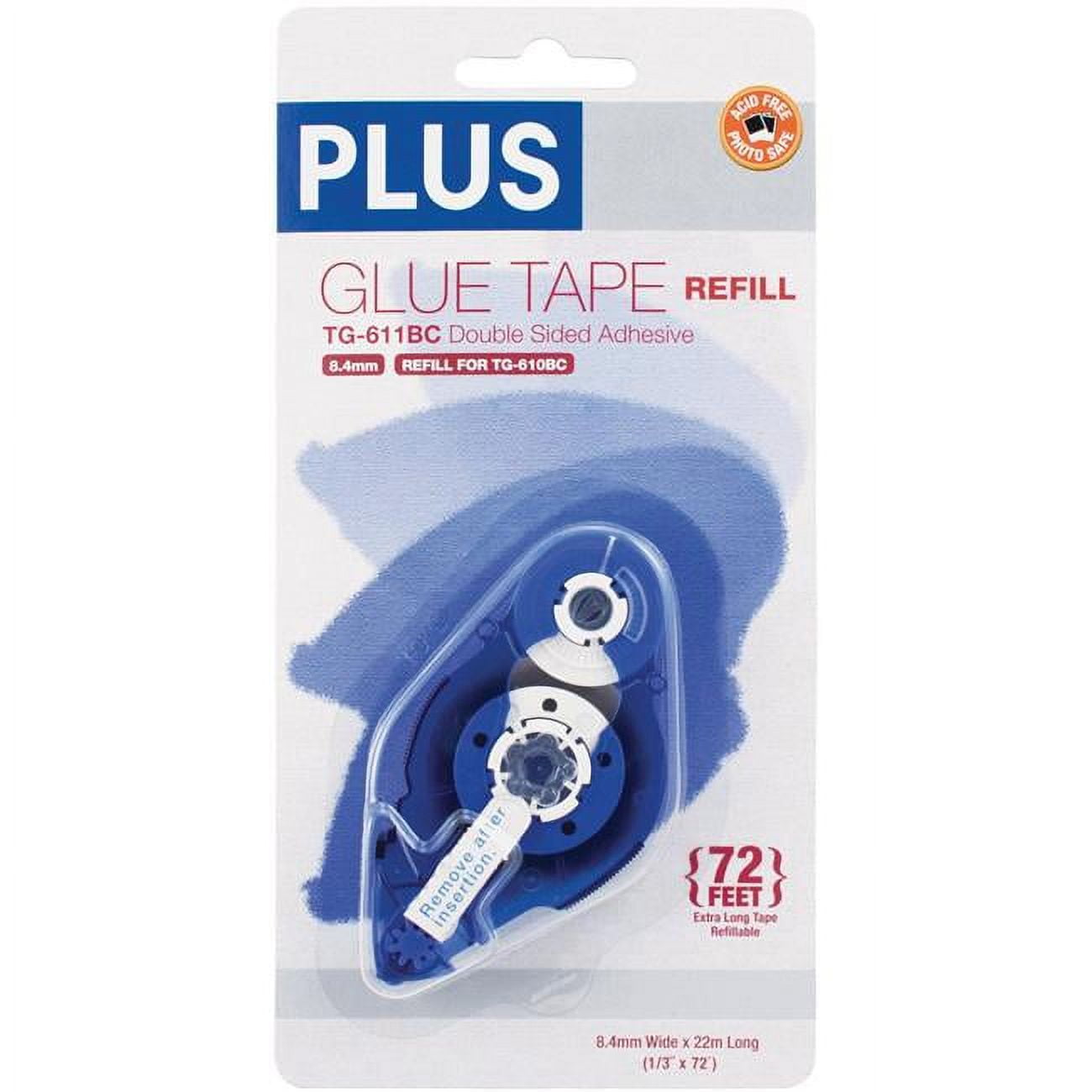 Plus Tape Glue Eco Permanent Adhesive Refillable Glue Tape 8.4mm x Length  10m with 2 Refills