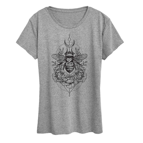 Instant Message - Astrological Floral Bee - Women's Short Sleeve Graphic T-Shirt