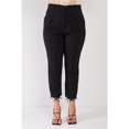 thumbnail image 1 of Plus Black High-waisted Classic Pegged Pants, 1 of 3