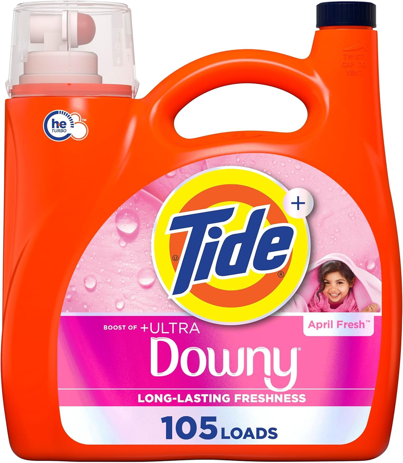 Plus Boost of Ultra Liquid Laundry Deternt, April Fresh Scent, 148 fl oz, 105 Loads, Deternt with Long-Lasting Freshness