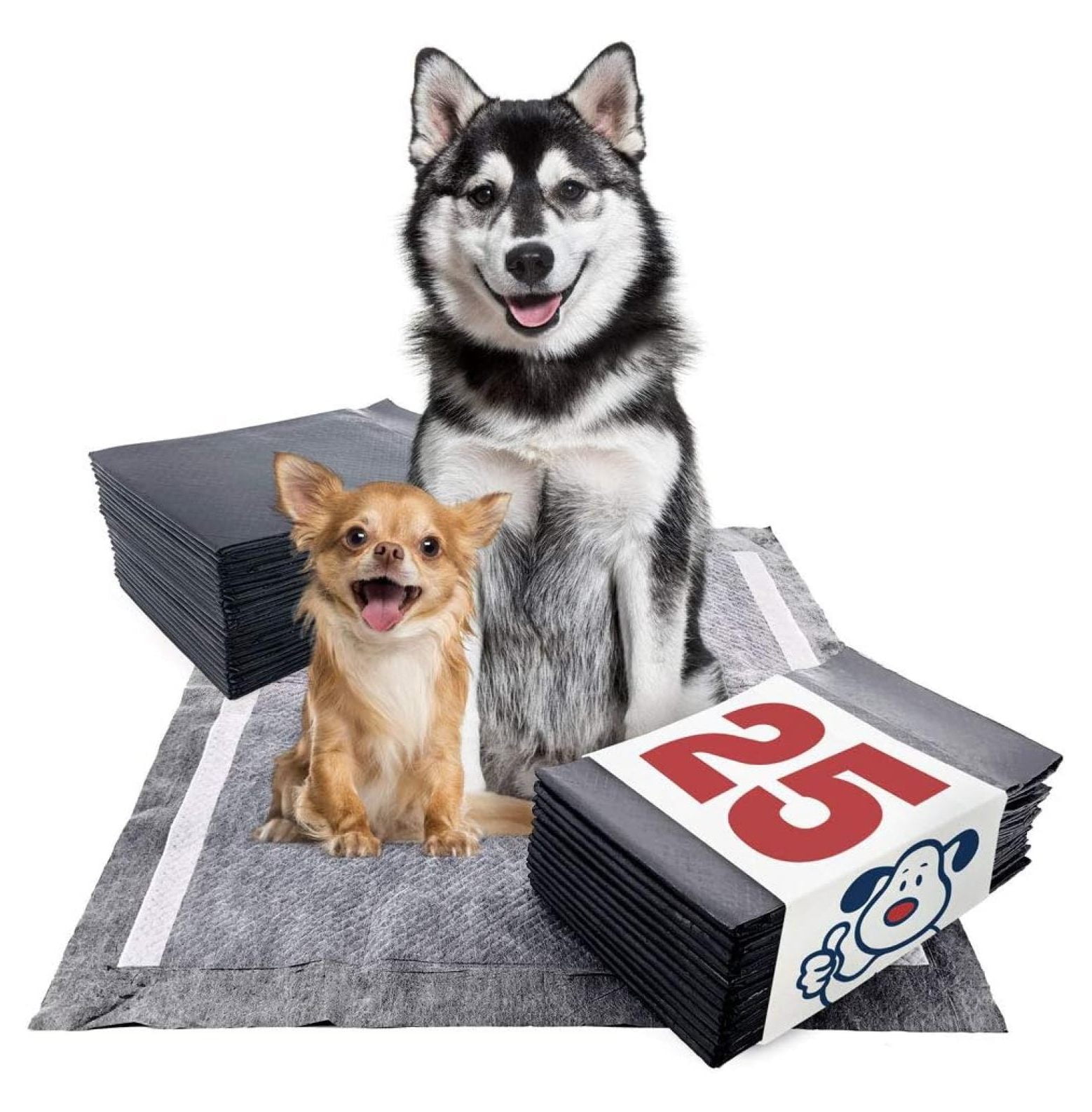 Plus Carbon Puppy Pads, XXL Gigantic 28x44 Inch, 25 Count Premium Pee Pads for Dogs, Activated